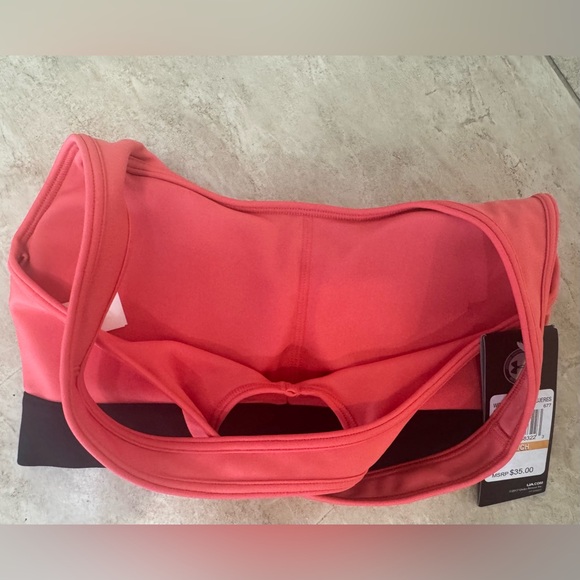 Under Armour Armour Womens  Mid Crossback Sports Bra Coral - Picture 5 of 6